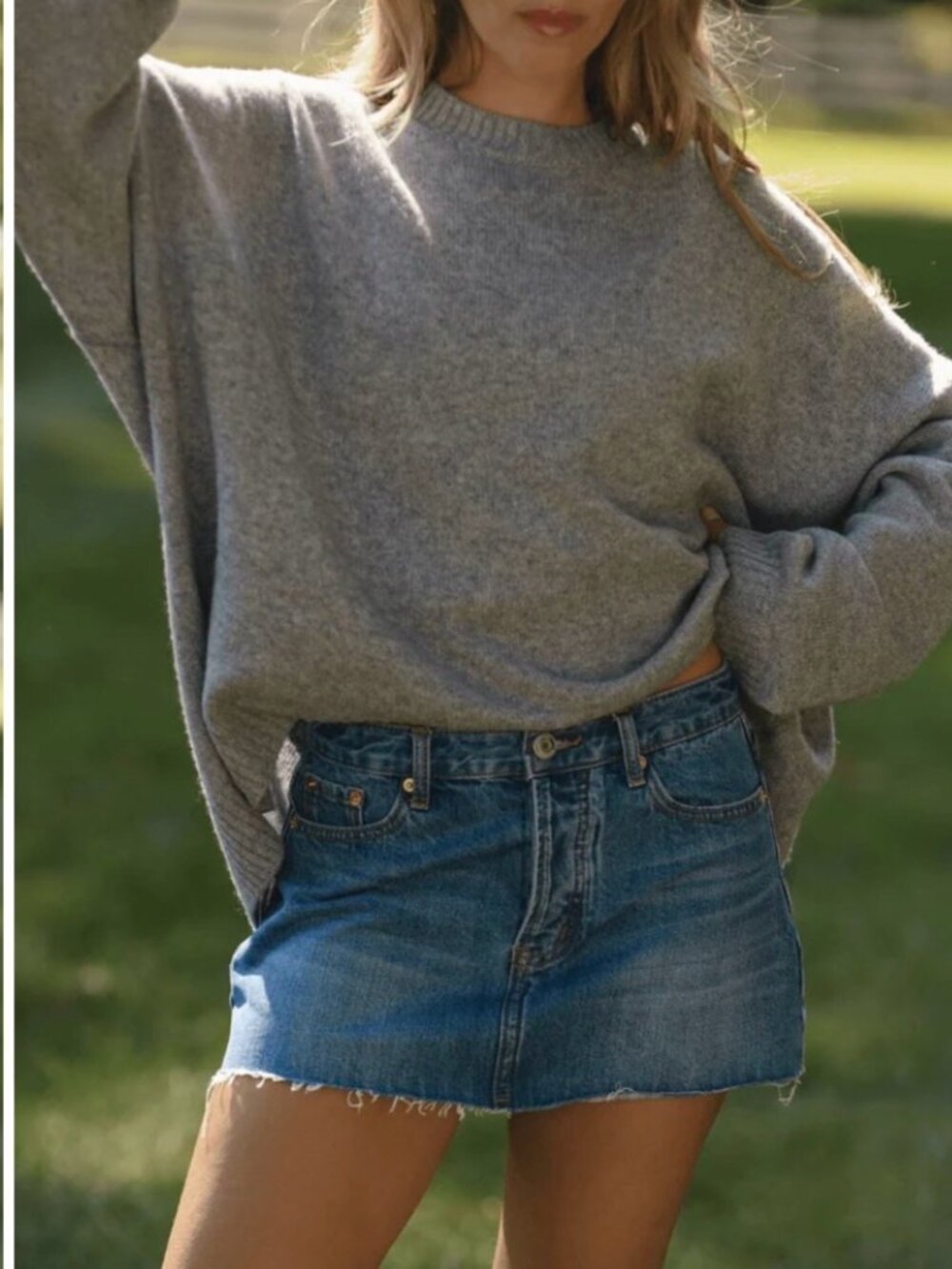 PARKE Denim Mini Skirt Frayed